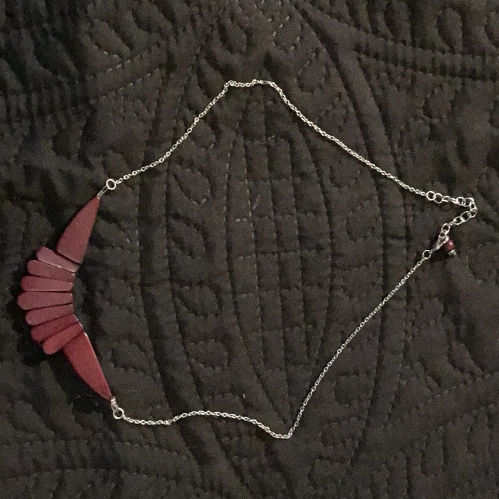 Wooden and chain necklace